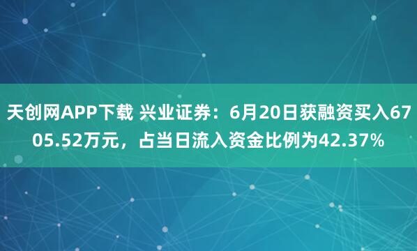 天创网APP下载 兴业证券：6月20日获融资买入6705.52万元，占当日流入资金比例为42.37%