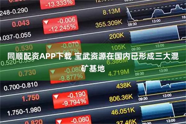 同顺配资APP下载 宝武资源在国内已形成三大混矿基地
